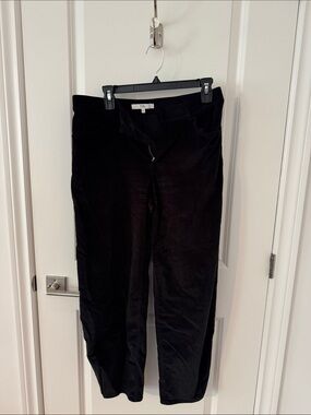 Tibi Black Velvet Straight-Leg Trousers